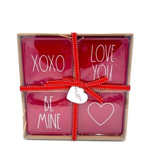 Rae Dunn Ceramic Valentines Coasters